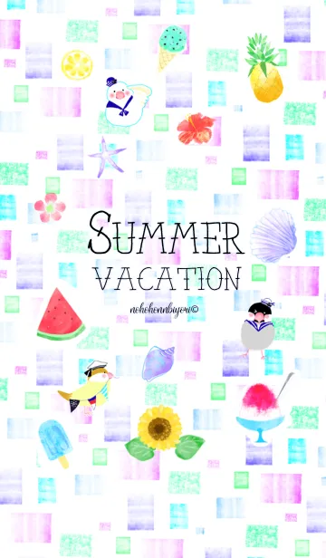 [LINE着せ替え] マリン文鳥と夏休みの画像1