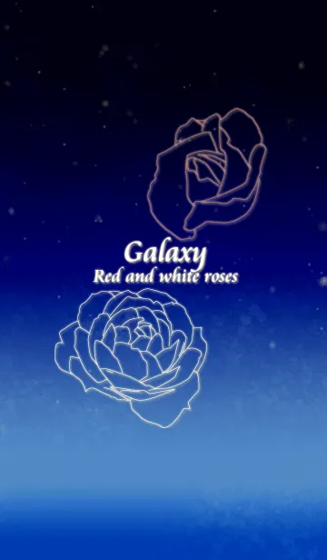 [LINE着せ替え] Galaxy Red and white rosesの画像1