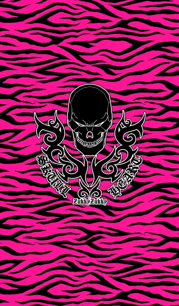 [LINE着せ替え] SKULLHEART2 ZEBRA PINKの画像1