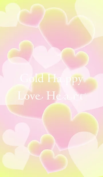 [LINE着せ替え] Gold Happy Love Heartの画像1