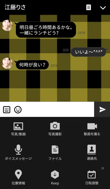 [LINE着せ替え] ウサギさんとチェック2の画像4