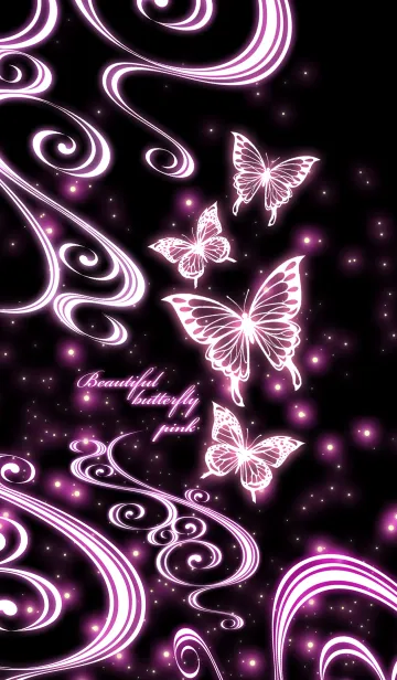 [LINE着せ替え] 美しい蝶（ピンク）の画像1
