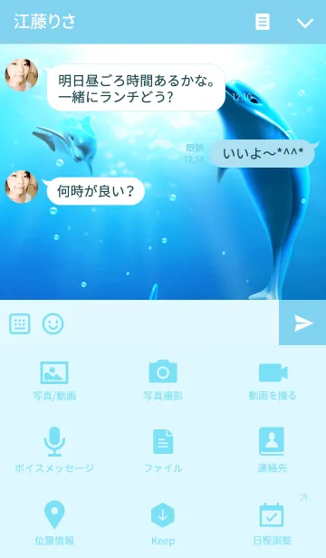 [LINE着せ替え] Dolphin イルカの着せかえの画像4