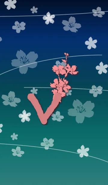 [LINE着せ替え] ～桜 イニシャル V～の画像1