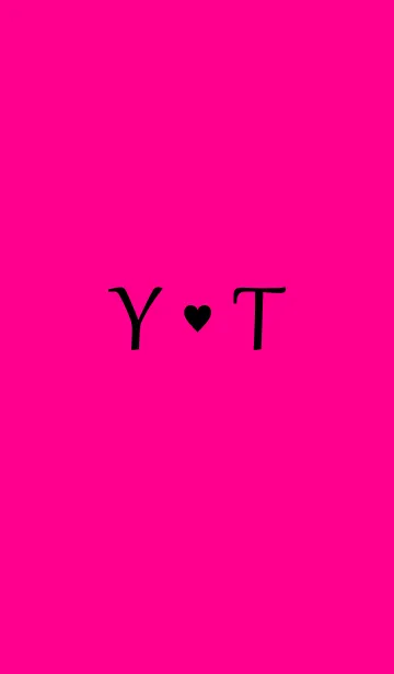 [LINE着せ替え] Initial "Y ＆ T" Vivid pink ＆ black.の画像1