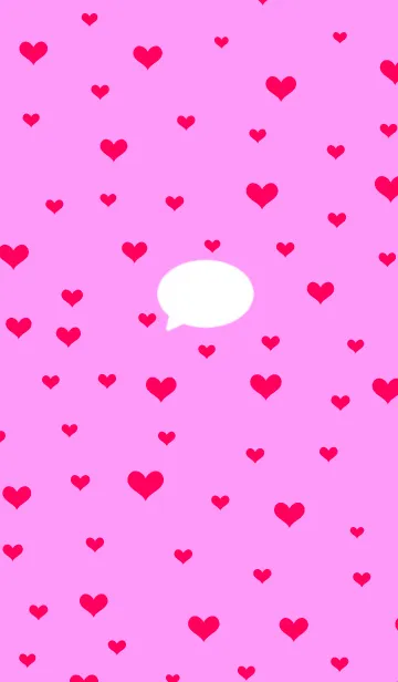 [LINE着せ替え] 吹き出しとハートいっぱいの画像1