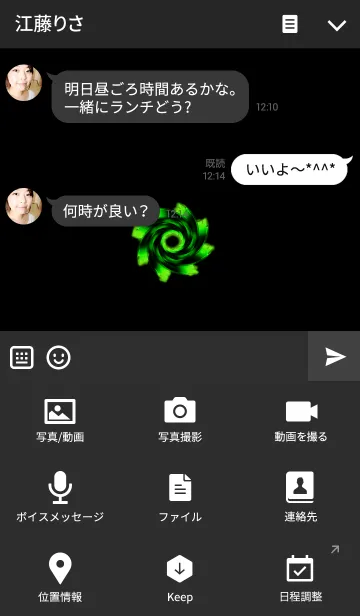 [LINE着せ替え] ネオンイニシャル R / グリーンの画像4