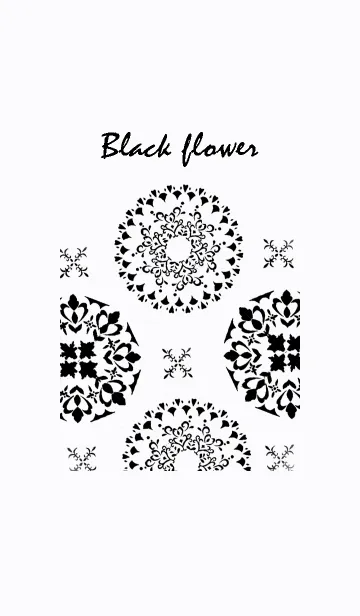 [LINE着せ替え] Black flower patternの画像1