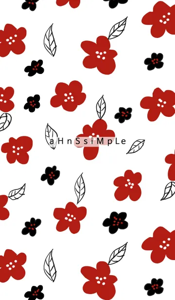 [LINE着せ替え] ahns simple_088_red flowersの画像1
