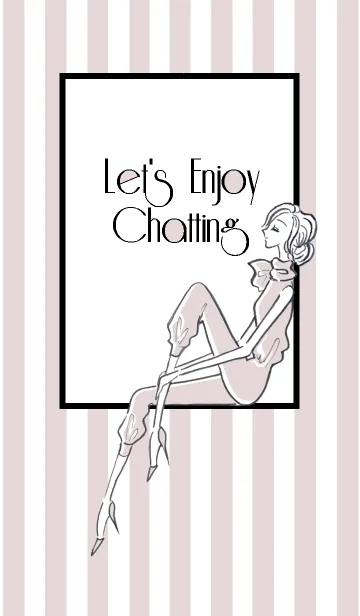 [LINE着せ替え] LET'S ENJOY CHATTING 07 -Pink Stripe Pt-の画像1