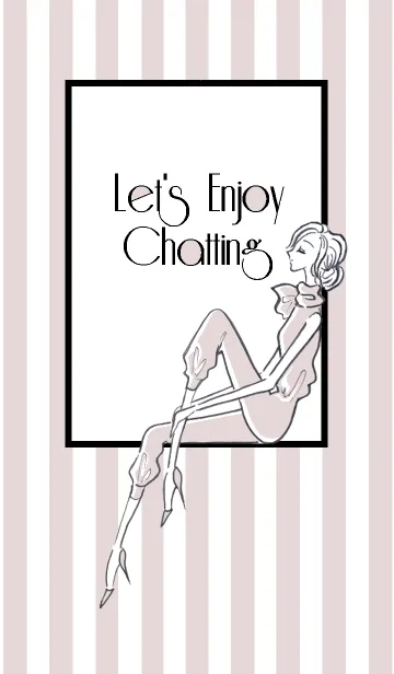 LET'S ENJOY CHATTING 07 -Pink Stripe Pt-のLINE着せ替え