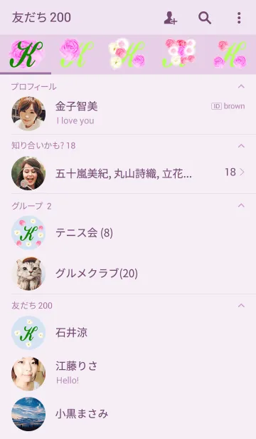 [LINE着せ替え] イニシャルK✿薔薇の画像2