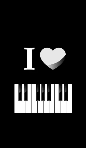 [LINE着せ替え] I LOVE PIANO（モノトーン）の画像1