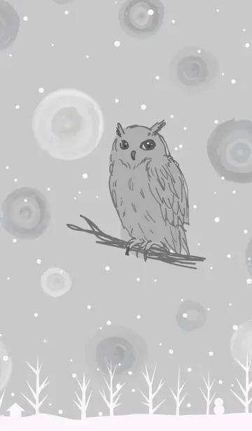 [LINE着せ替え] フクロウと雪の画像1