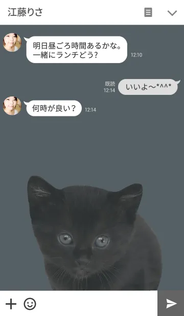 [LINE着せ替え] Cute Kuroneko かわいいくろねこの子猫の画像3