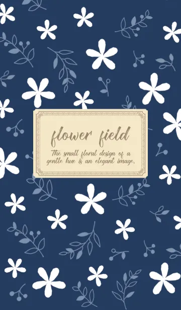 [LINE着せ替え] 大人可愛い花柄＊ネイビー×ベージュの画像1