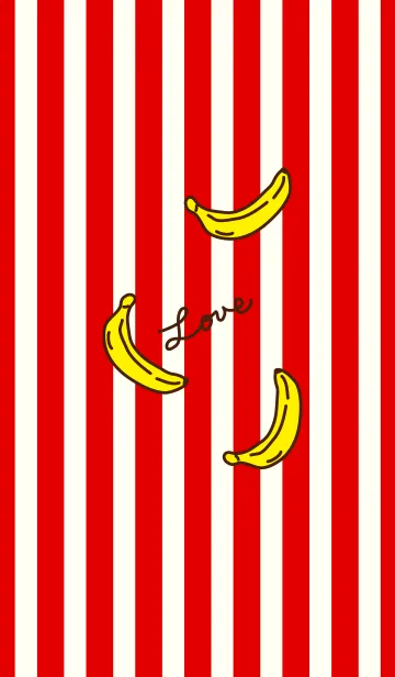 [LINE着せ替え] バナナ-赤ストライプ-の画像1