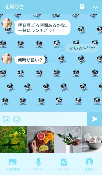 [LINE着せ替え] Panda*sky blueの画像4