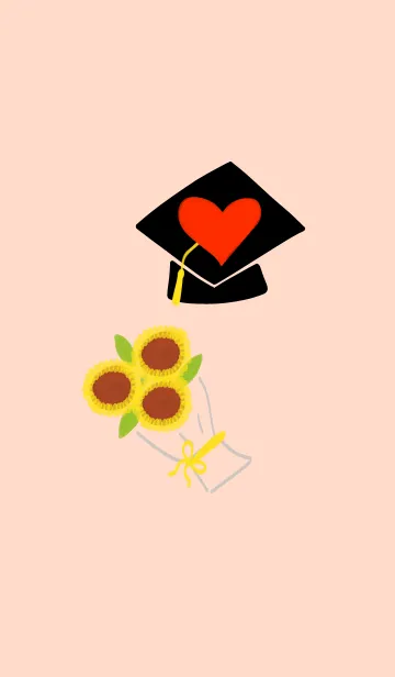 [LINE着せ替え] Graduation Sunflower Blue ＆ Pink Loveの画像1