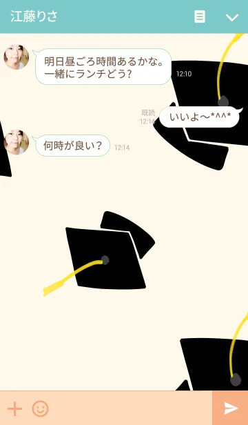 [LINE着せ替え] Graduation Sunflower Blue ＆ Pink Loveの画像3