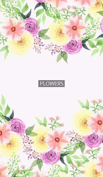 [LINE着せ替え] water color flowers_208の画像1