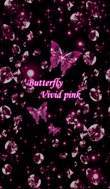 [LINE着せ替え] Butterfly Vivid pink(ビビッドピンク蝶）の画像1