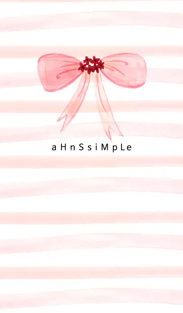 [LINE着せ替え] ahns simple_097_pink ribbonの画像1