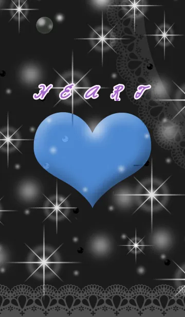 [LINE着せ替え] ★ハートのきらきらBLACK3の画像1