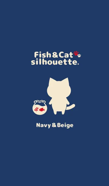 [LINE着せ替え] Fish＆Cat silhouette.の画像1