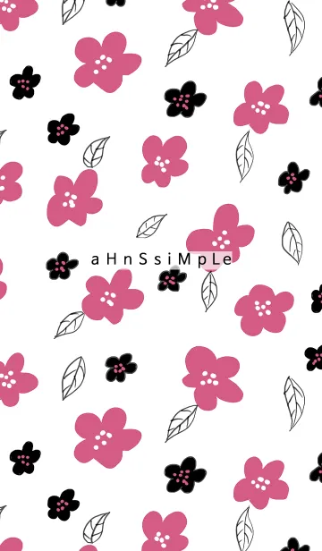 [LINE着せ替え] ahns simple_099_pink flowersの画像1