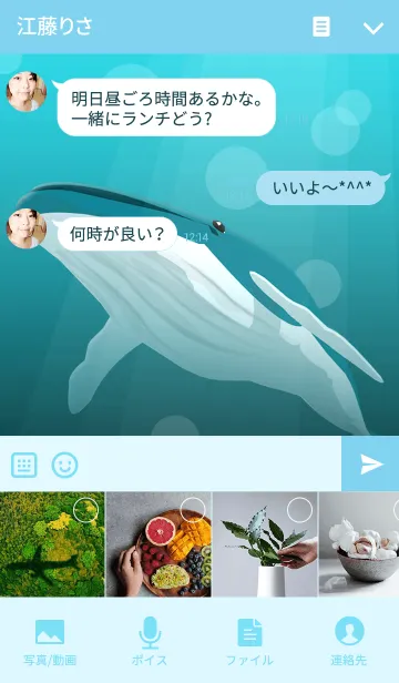 [LINE着せ替え] Blue Whale シロナガスクジラの画像4