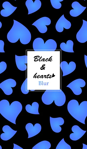 [LINE着せ替え] Black＆hearts！blue 青いハート柄の画像1