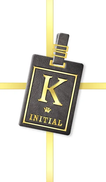 [LINE着せ替え] イニシャル K ブラックレザーの画像1