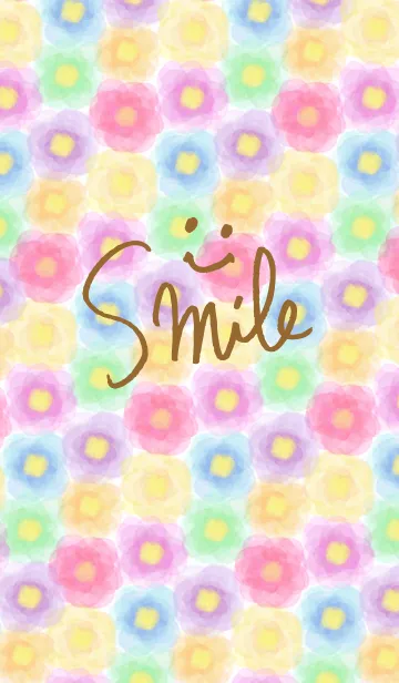 [LINE着せ替え] 手書きスマイルFlower-水彩-の画像1