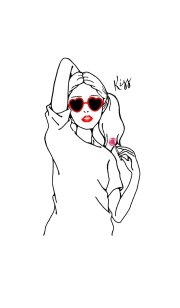 KISS GIRL -sunglasses-の着せ替えメイン画像