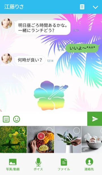 [LINE着せ替え] ハイビスカス レインボーの画像4