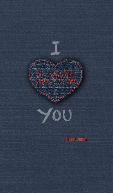 [LINE着せ替え] Love heart denim ～ラブハートのデニムの画像1