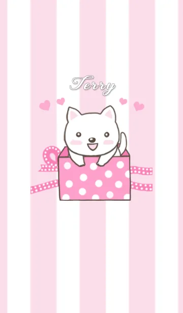小犬のテリー パステルピンクのLINE着せ替え