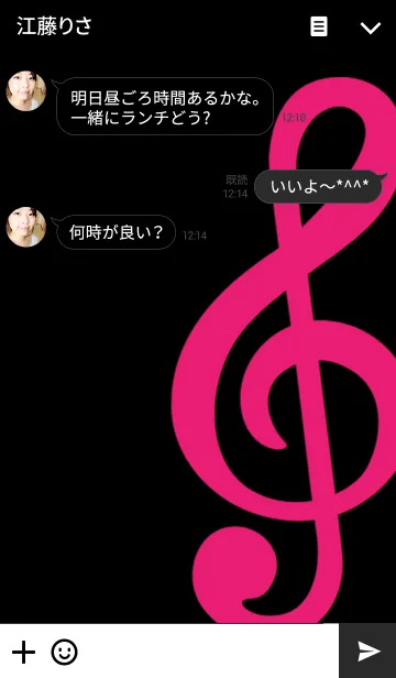 [LINE着せ替え] Love Music -pink ＆ black-の画像3