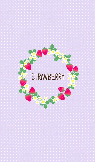 [LINE着せ替え] いちご 水玉-紫-の画像1