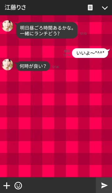 [LINE着せ替え] PINK AND BLACK CHECKの画像3