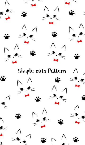 [LINE着せ替え] Simple cats Patternの画像1