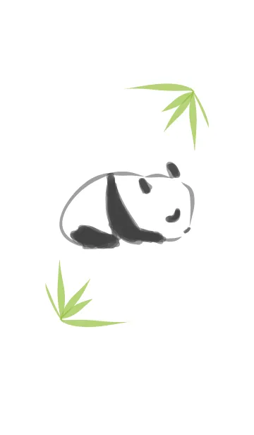 [LINE着せ替え] Lovely cute baby P A N D A green bambooの画像1