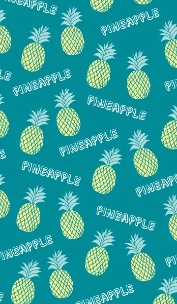 [LINE着せ替え] パイナップルパターン-緑-の画像1