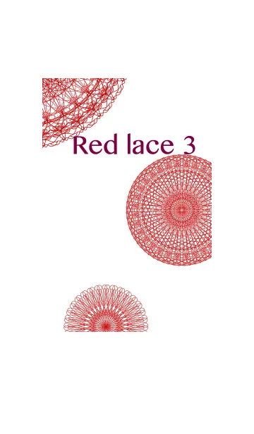 [LINE着せ替え] お花とリボンレース-レッド 3-の画像1