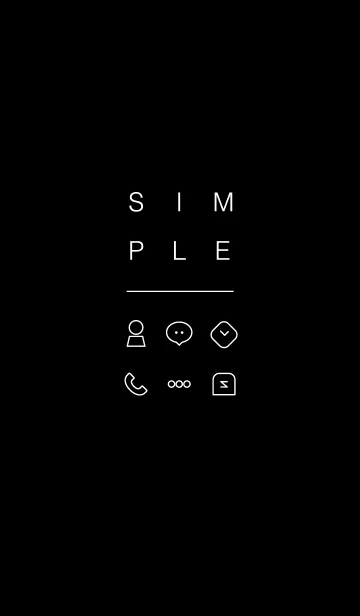 [LINE着せ替え] SIMPLE / ブラックホワイトの画像1