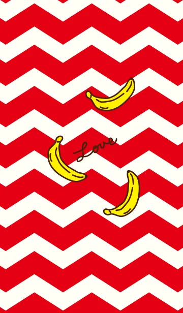 [LINE着せ替え] バナナ-赤ジグザグ-の画像1