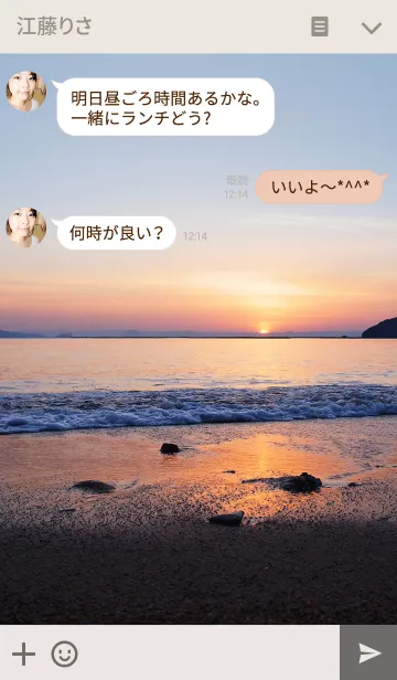 [LINE着せ替え] 夕暮れの渚の画像3
