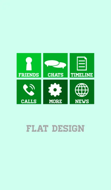 FLAT DESIGN Green Ver.の着せ替えメイン画像