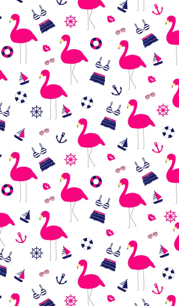 [LINE着せ替え] 夏のフラミンゴの画像1